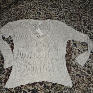 NWT Crocheted Oversized Cream Sweater